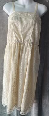 Vintage ACT 1 New York Ivory Lace Short Slip Dress Spaghetti Strap